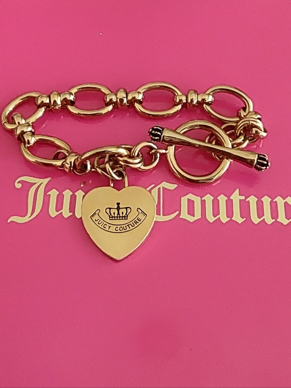 Vintage Juicy Couture Flat Heart Toggle Bracelet